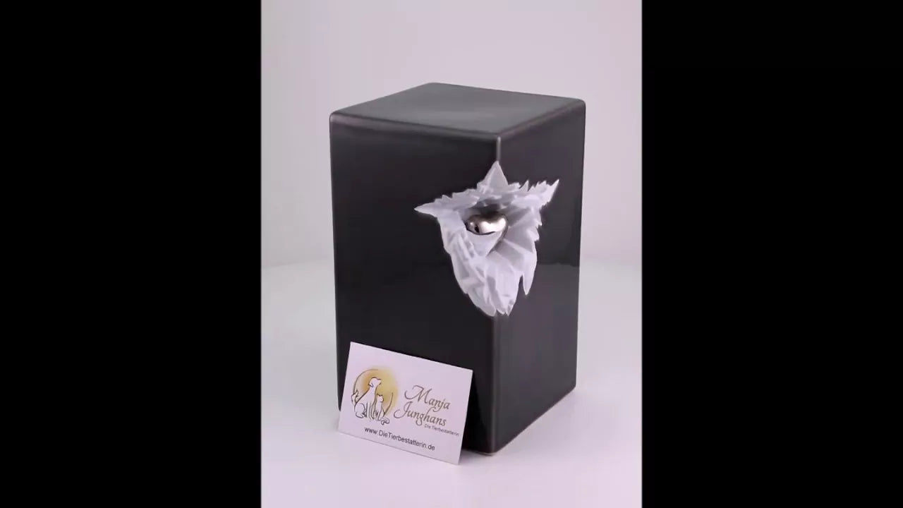 Produktvideo Keramikurne Block Herz, dunkelgrau, Volumen 1,5 Liter