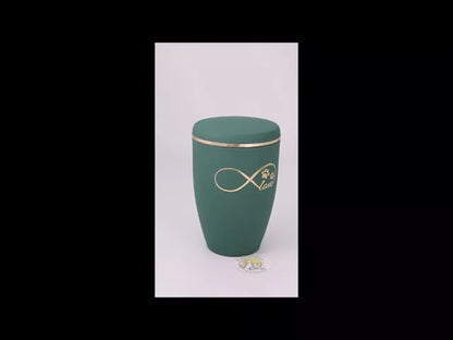 Produktvideo Tierurne Love Unendlich 0,5 Liter olivegrün-velours