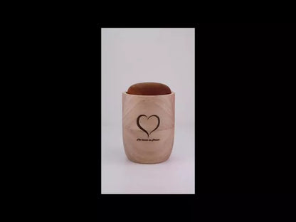 Produktvideo Tierurne Holz Herz 0,5 Liter