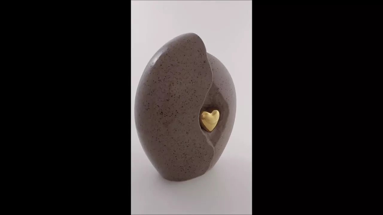 Produktvideo Keramikurne glänzendes Herz, Farbe: braun/beige, 2,2 Liter