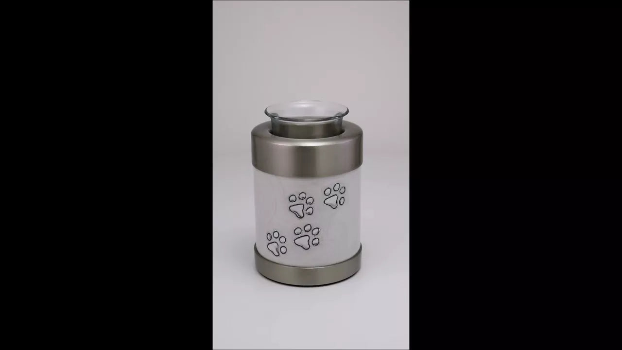 Produktvideo Teelichturne Pfotenspur weiß 0,45 Liter