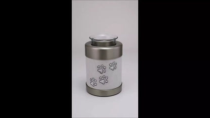Produktvideo Teelichturne Pfotenspur weiß 0,45 Liter