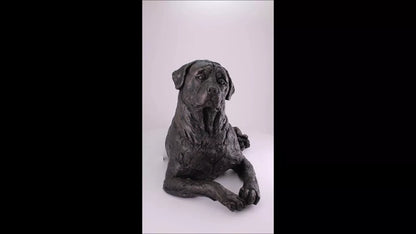 Produktvideo Kunstharzurne Rottweiler-Skulptur