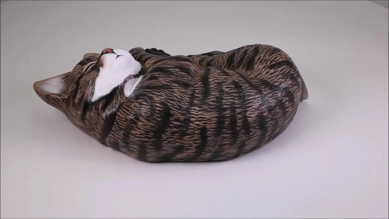 Produktvideo Tierurne Katze eingerollt nach Fotovorlage bemalt