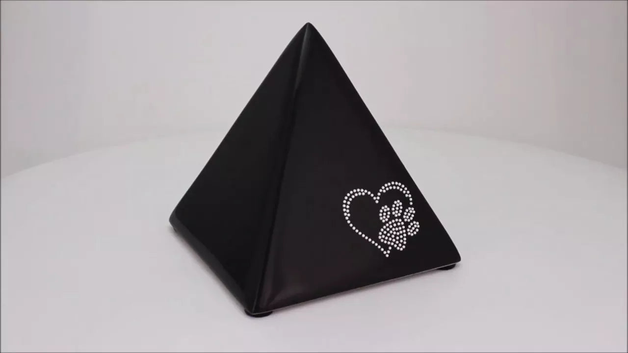 Produktvideo Keramikpyramide Herz-Pfote-Kristall Farbe schwarz, 1,0 Liter