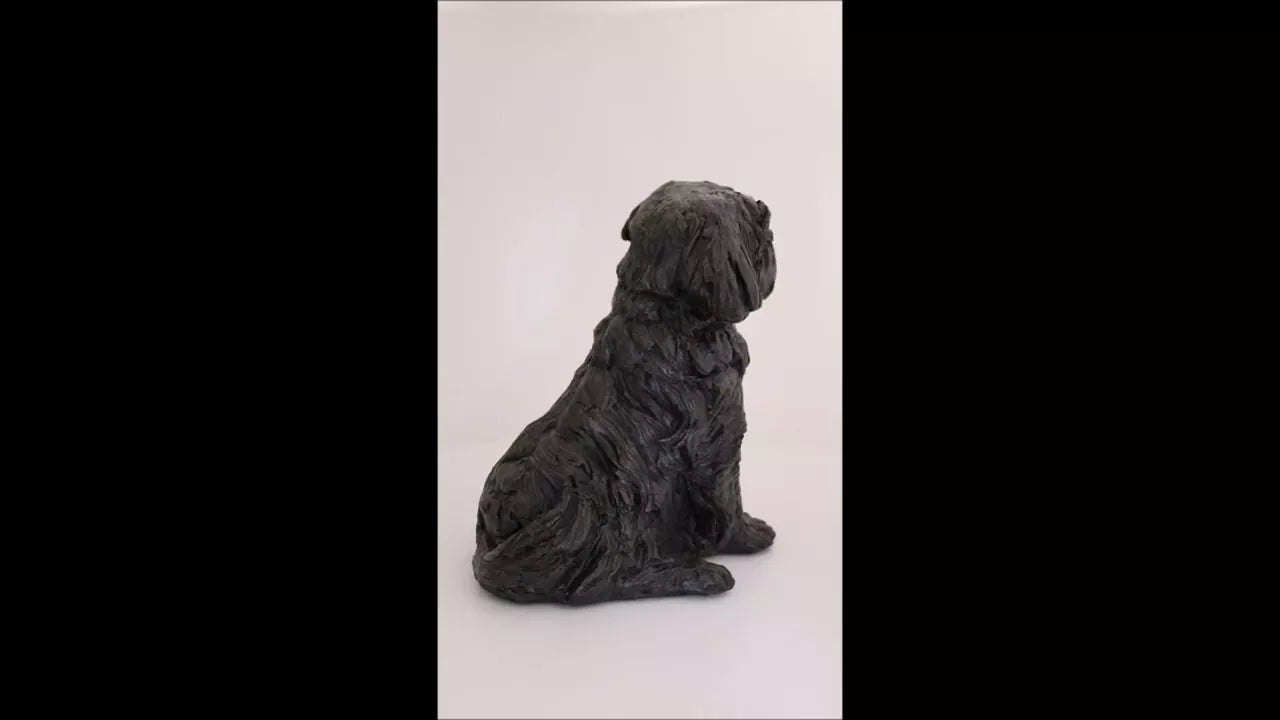 Produktvideo Kunstharzurne Shih Tzu-Skulptur