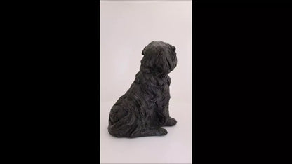 Produktvideo Kunstharzurne Shih Tzu-Skulptur