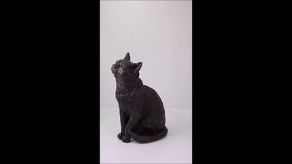 Produktvideo Kunstharzurne sitzende Katze