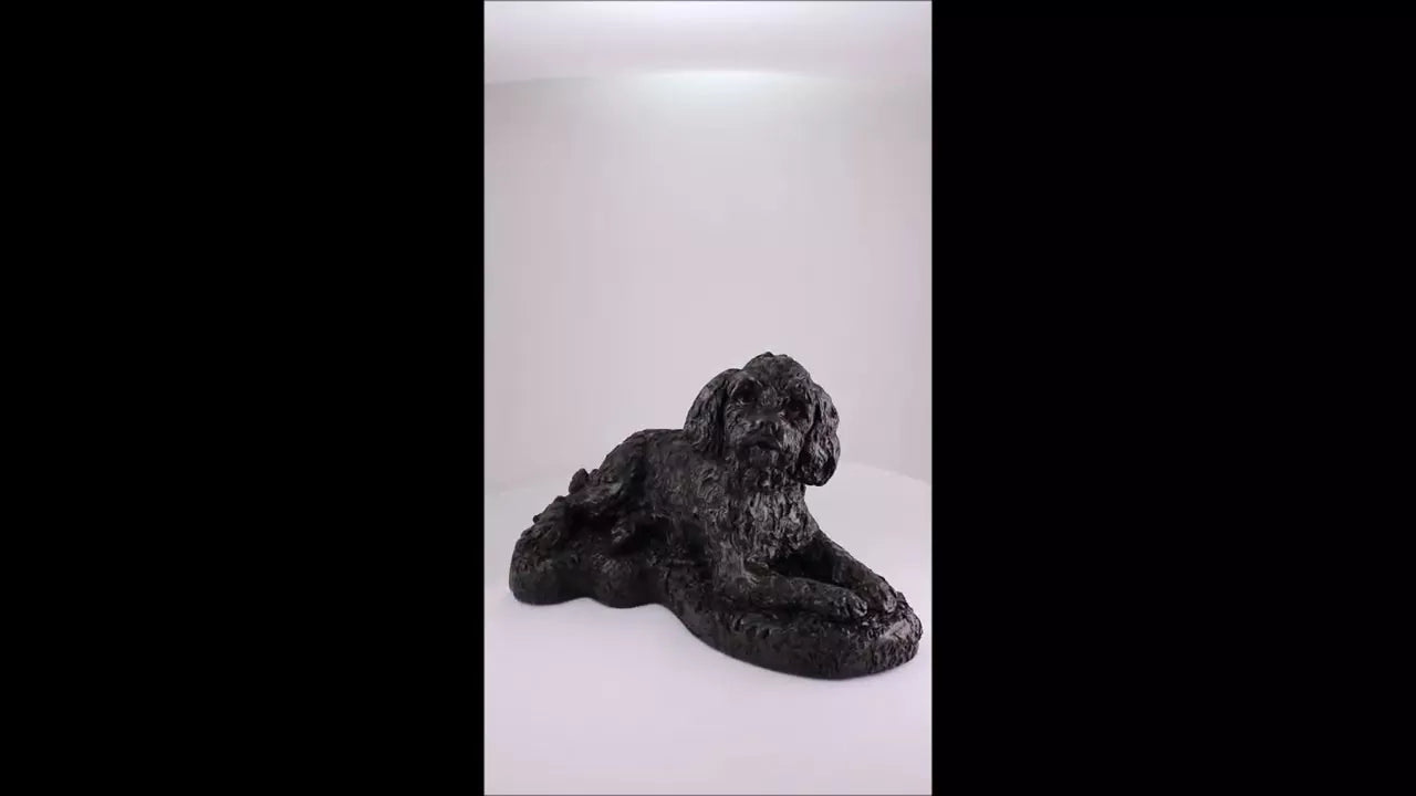 Produktvideo Kunstharzurne Cockapoo-Skulptur