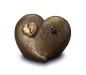 Preview: Herz mit gebrochenem Herz und Pfotenabdruck, bronze