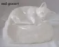 Mobile Preview: Katze auf Stein weiß glasiert