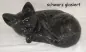 Mobile Preview: Katze liegend schwarz glasiert