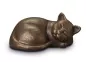 Preview: Tierurne schlafende Katze, 0,5 Liter, bronze