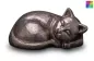Preview: Tierurne schlafende Katze, 0,5 Liter, silberfarben