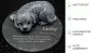 Mobile Preview: Gedenkplatte Hund aus Natursteinschiefer, Steinguß-Hund in grau, Gravur-Beispiel und Qualitätsmerkmale
