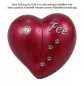 Preview: Herz rot 0,65 Liter, Beispiel Folienbeschriftung Glitzer-Schatteneffekt in silber, Schatten schwarz