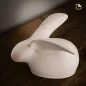 Preview: Tierurne Kaninchen Keramik in beige Seitenansicht