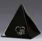 Mobile Preview: Keramikpyramide Herz-Pfote-Kristall schwarz glasiert