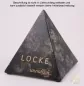 Preview: Pyramide schwarz marmoriert 1,0 Liter, Beispiel Folienbeschriftung in Schrift F und B goldfarben