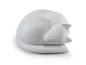 Mobile Preview: Kunstharzurne schlafende Katze, Farbe weiß