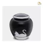 Preview: Katzenurne Metall schwarz, Schatten-Bild liegend Preview: Katzenurne Metall schwarz, Schatten-Bild liegend