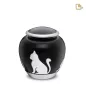 Preview: Katzenurne Metall schwarz, Schatten-Bild sitzend Preview: Katzenurne Metall schwarz, Schatten-Bild sitzend