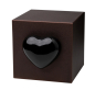 Preview: Tierurne Würfel mit Herz in braun, Herz schwarz, 3,0 Liter