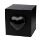Preview: Tierurne Würfel mit Herz in schwarz, Herz schwarz, 3,0 Liter