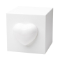 Preview: Tierurne Würfel mit Herz in weiß, Herz weiß, 3,0 Liter