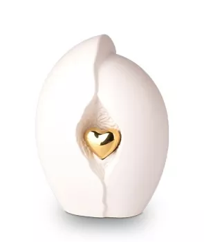 Keramikurne glänzendes Herz, versch. Farben und Größen