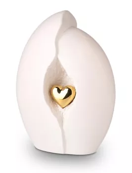 Keramikurne glänzendes Herz, versch. Farben und Größen