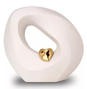 Tierurne Gedenken mit Deko-Herz, versch. Farben und Größen