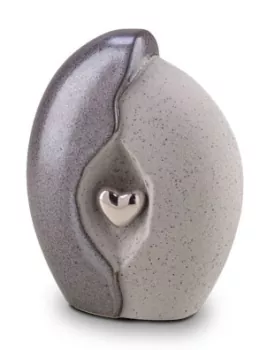 Keramikurne glänzendes Herz, versch. Farben und Größen