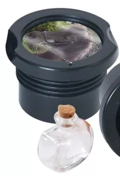 Aschekapsel mit kleinem Glasfläschchen