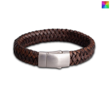 Preview: Leder-Aschearmband geflochten "embrace dutch design", dunkelbraun, Sonderangebot