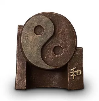Urne Yin Yang, Keramik, 2,5 Liter, bronze