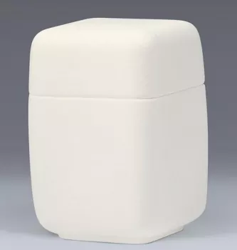 Keramikurne quadratisch weiß matt 0,5 Liter