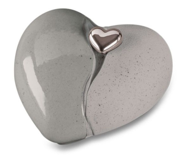 Preview: Keramiktierurne Herz gebrochen, magnetisches Dekoherz, versch. Farben und Größen