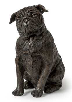 Preview: Kunstharz-Tierurne Mops Frontansicht