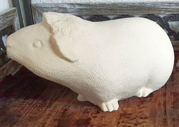 Preview: Tierurne Meerschweinchen naturbelassen, Seitenansicht