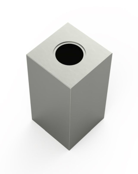 Preview: Tierurne Block Edelstahl Ansicht von unten