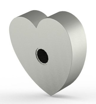 Preview: Tierurne Herz Edelstahl Ansicht von hinten