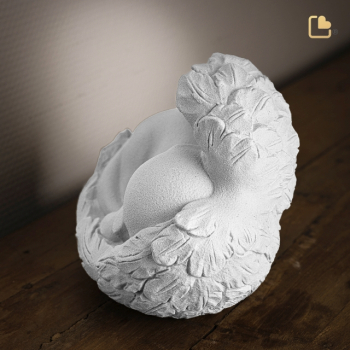 Preview: Tierurne Angelic Dog in weiß Ansicht seitlich