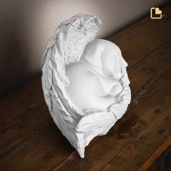 Preview: Tierurne Angelic Dog in weiß Seitenansicht