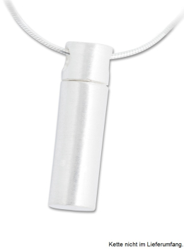 Preview: Ascheschmuck-Anhänger, Am-Urn-Let, zylindrisch, Sterlingsilber matt gebürstet, in Samtdose