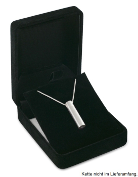 Preview: Ascheschmuck silber zylindrisch matt gebürstet in Samtdose