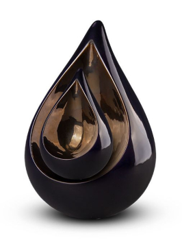 Preview: Urne Tropfen mitternachtsblau, Duo-Ansicht