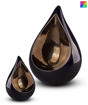 Preview: Urne Tropfen, große Vertiefung, mitternachtsblau, versch. Größen