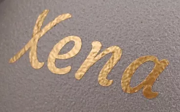 Folienbeschriftung goldfarben Detailansicht 2