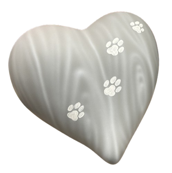 Preview: Herztierurne Holzoptik grau